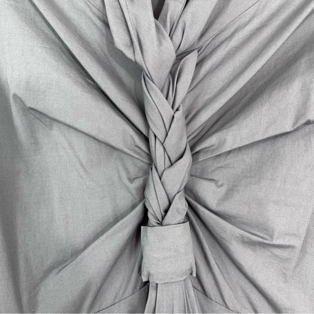 Celine Grey Cotton Blend Braided Detail Short Dress Size 34 EU 2 US - Picture 8 of 11